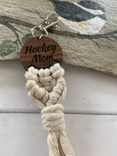 Load image into Gallery viewer, Boho Macrame key chain keychain … hockey mom
