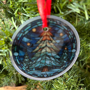 Stain glass round sublimation ornament