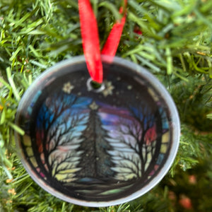 Stain glass round sublimation ornament