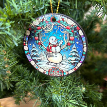 Load image into Gallery viewer, Stain glass Ornaments sublimation mdf circle
