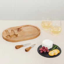 Load image into Gallery viewer, Wood &amp; Slate Serving Board Set

