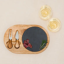 Load image into Gallery viewer, Wood &amp; Slate Serving Board Set
