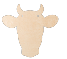 WillowHill-Cow Head with Horns(plain) - Door Hanger