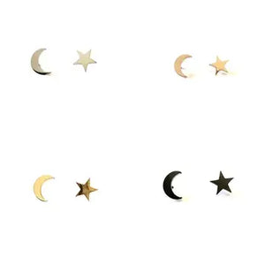 Moon & Star Earrings:Royce&Oak