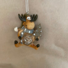 Load image into Gallery viewer, Wool ball reindeer ornament
