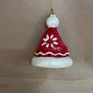 Red santa hat or white mitts ornament