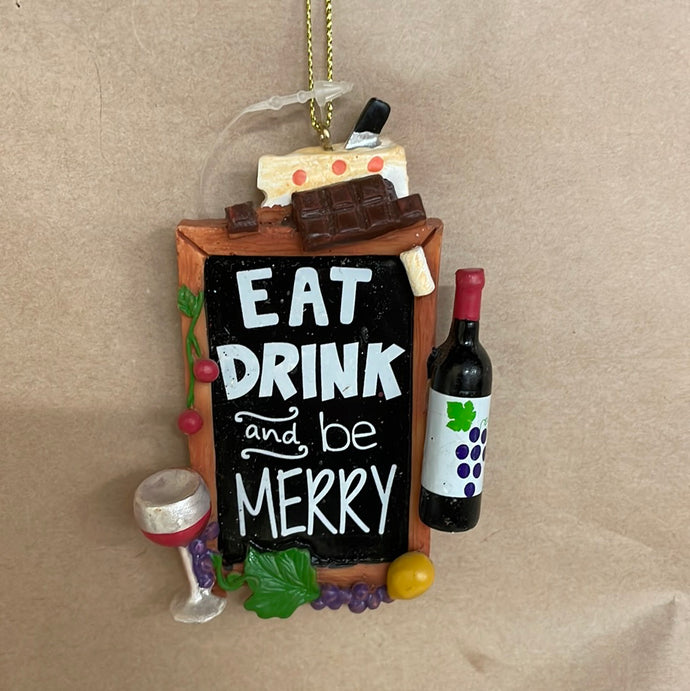 Eat drink be merry ornament