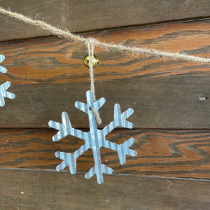 Tin snowflake garland