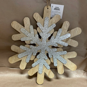 Lg wood snowflake decoration
