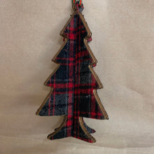 Load image into Gallery viewer, Wood plaid ornament
