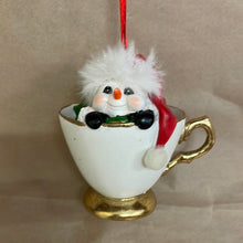 Load image into Gallery viewer, Snowman in a tea cup
