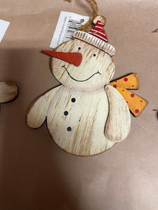 Wooden Snowman ornament