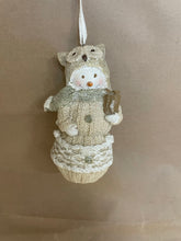 Load image into Gallery viewer, White/ Cream knit looking snowman
