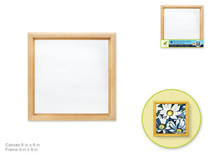 Wood Frame Mount Canvas Panel: 8"x8" Artist Quality