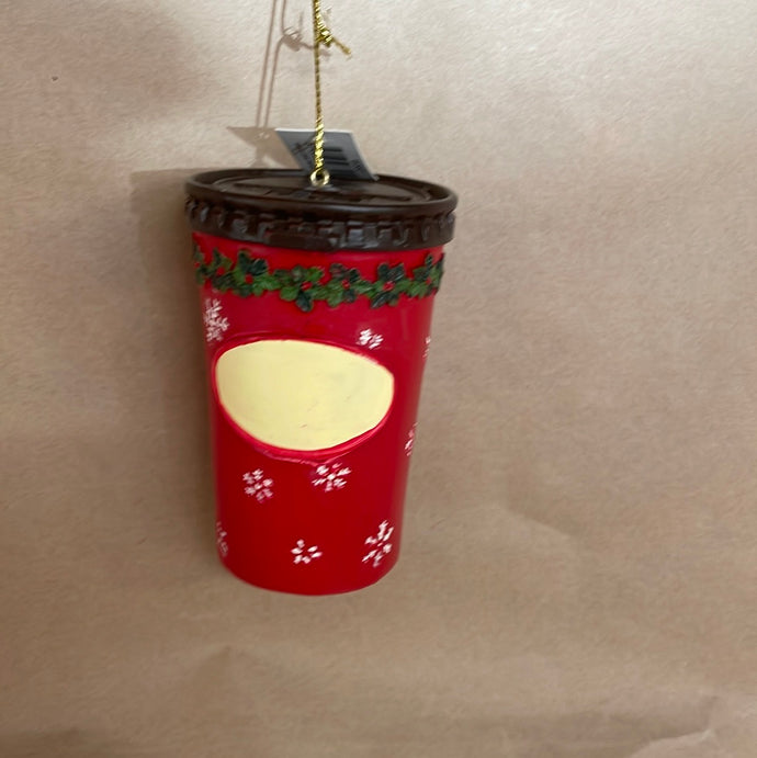 Travel coffee cup ornament