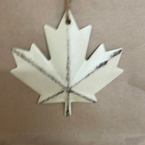 Metal Canadian leaf ornament