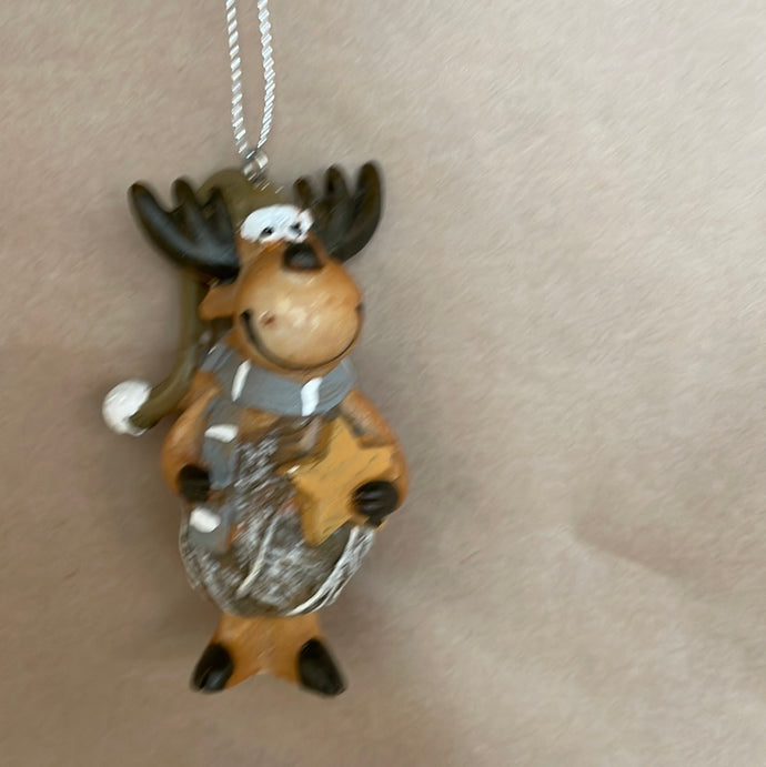 Wool ball reindeer ornament