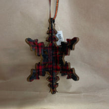 Load image into Gallery viewer, Wood plaid ornament
