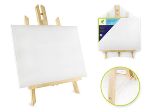 Stretch Artist Canvas: 9"x12" (23x30.5cm) on Wooden Easel