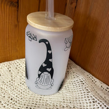 Load image into Gallery viewer, Christmas 13oz glass frostie with bamboo lid and straw

