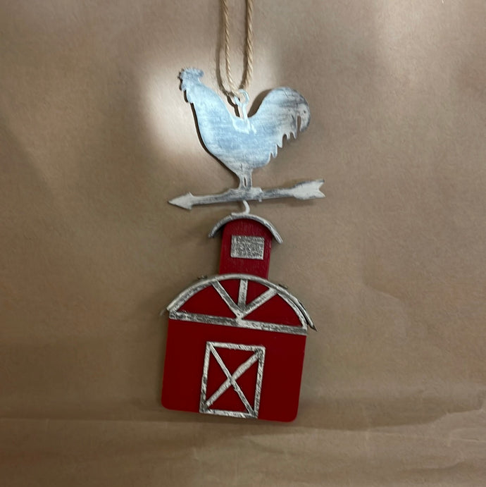 Barn with Rooster ornament