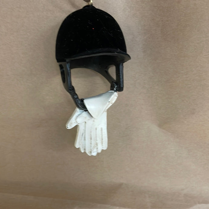 English Riding hat/gloves ornament