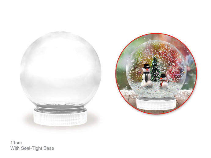Seasonal Décor: 11cm DIY Snow Globe 'Seal-Tite' Plastic