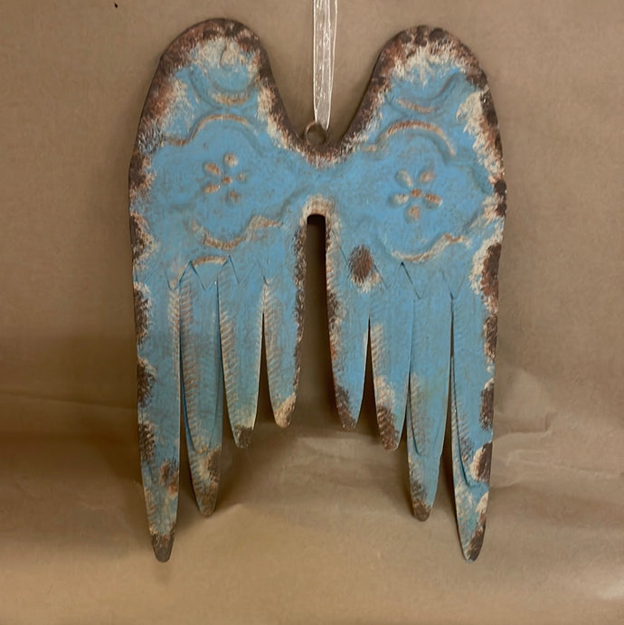 Tin angel wing ornament