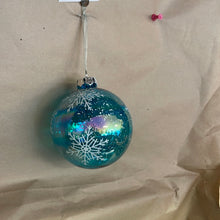Load image into Gallery viewer, Painted glass with snowflake ornament
