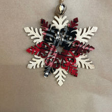 Load image into Gallery viewer, Plywood snowflake ornament
