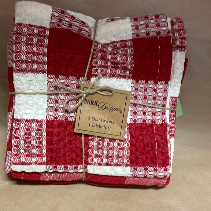 Wicklow check red/white 3 piece set