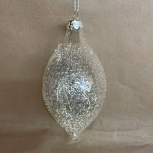 Load image into Gallery viewer, Clear silver Glass ornament
