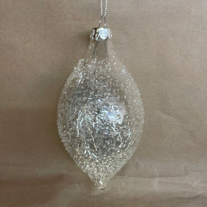 Clear silver Glass ornament