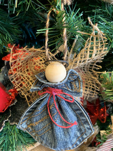 Handmade Denim Angel Ornament