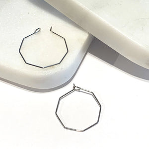RoyceandOak -Hexagon Hoop Earrings