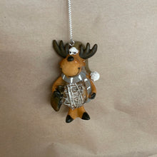 Load image into Gallery viewer, Wool ball reindeer ornament
