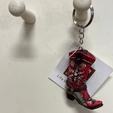 Load image into Gallery viewer, Cowboy boot Christmas key Chain
