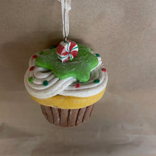 Load image into Gallery viewer, Glitter cupcake ornament

