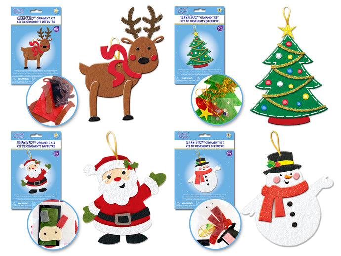 Seasonal Wonders: Felt-Fun DIY Ornament Kit Asst 12eax4style A) Seasonal Icons