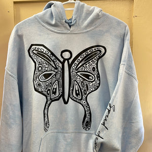 Hand Bleached Butterfly Hoodie