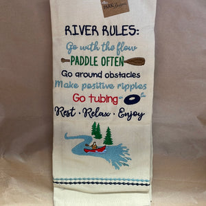 RIVER RULES EMBROIDERED DISHTOWEL