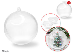 Seasonal Décor: 10cm DIY Clear Ornament Ball 'Snap-Tite' Plastic