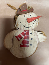Load image into Gallery viewer, Wooden Snowman ornament

