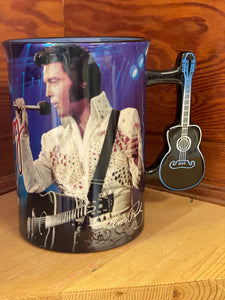 Elvis is the King blue guitar mug