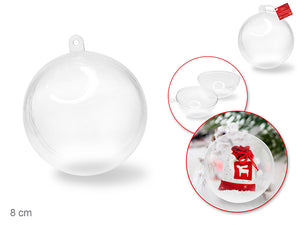 Seasonal Décor: 8cm DIY Clear Ornament Ball 'Snap-Tite' Plastic