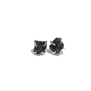 Silver/Obsidian Earring:Royce&Oak