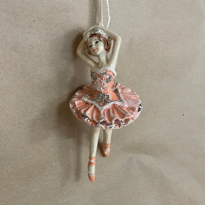 Little ballerina with glitter ornament
