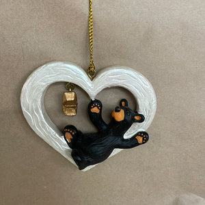 Bearfoots heart bear ornament