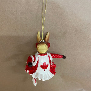Canadian moose figure skater ornament