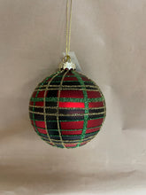 Load image into Gallery viewer, Red plaid glass ball
